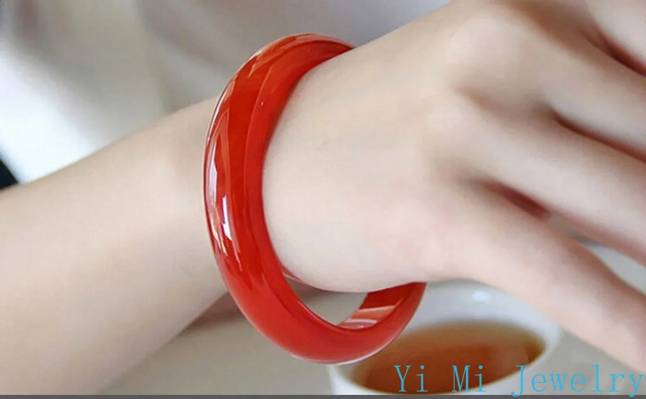 Natural Jade Bracelet Womens Red Agate Ice Through Brazil Carnelian Bangles With Charms 250707
