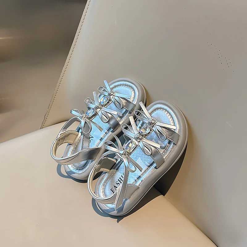 Girl Sandals New Summer Children Open-Toe Beach Sandals Princess Sweet Bowknot Kids Fashion Hollow-Out Casual Shoes Versatile R250707