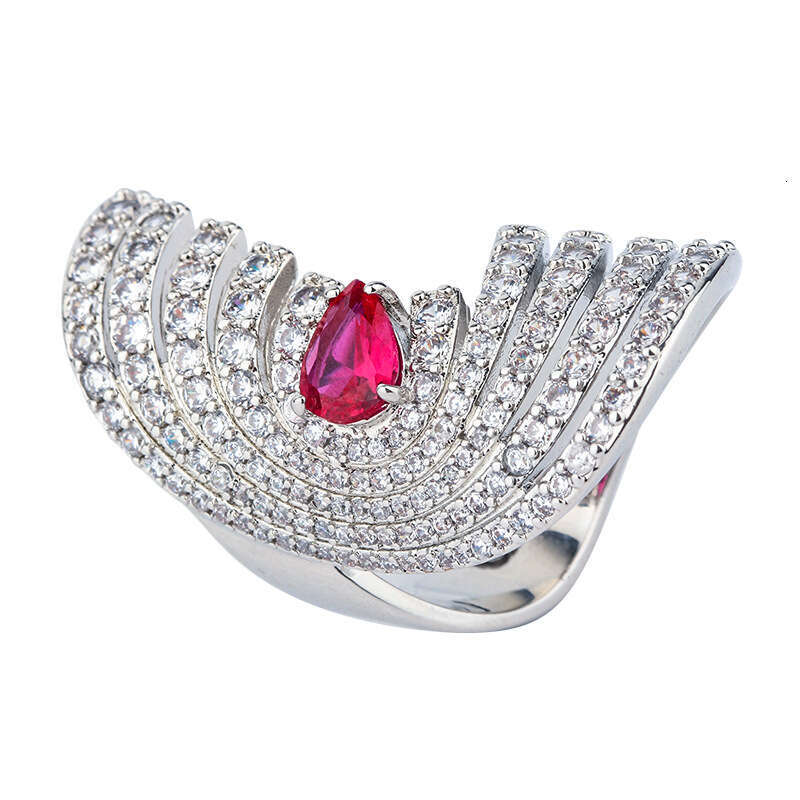Hua Youmei Jewelry Exaggerated Crystal Open Demon Eye Luxurious Evening Party Index Finger Ring B72