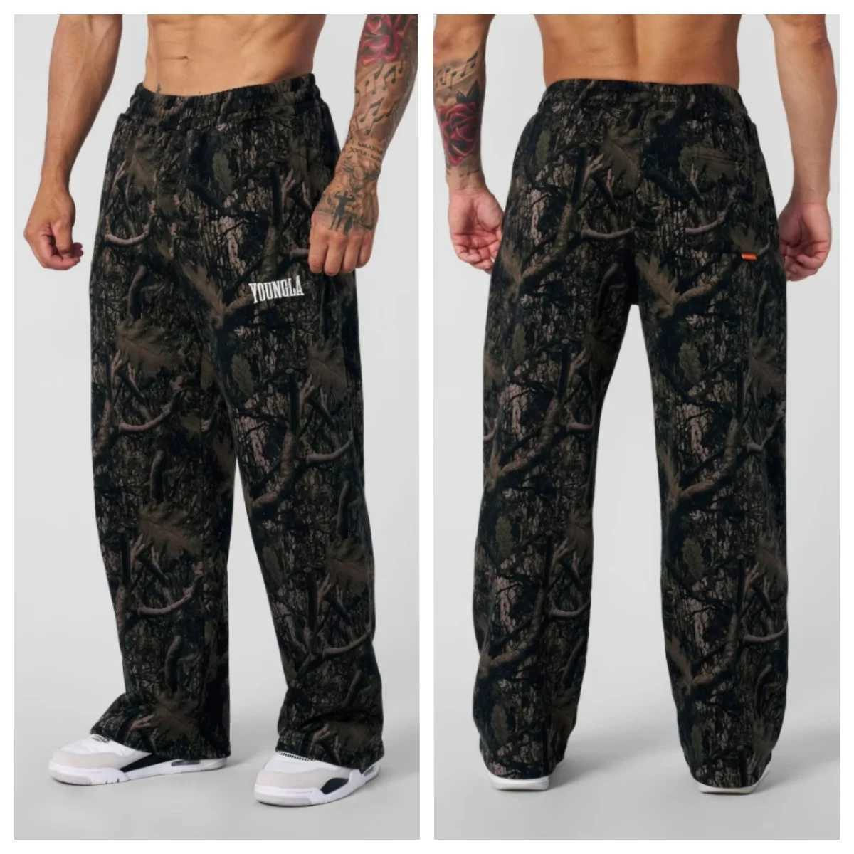 2025 Young American trendy sweatpants collaboration anime joggers cotton terry print wide-leg casual pants hip-hop street pants z250705NYQ3