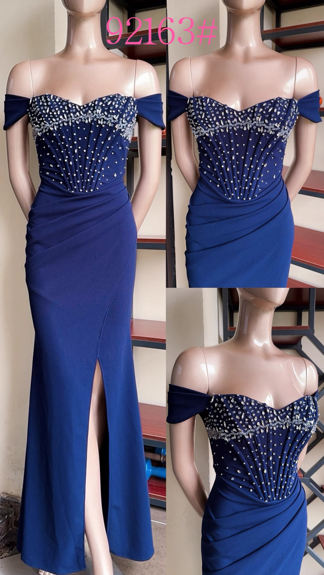 Customized Chinese Style Sequined Jersey Pleat Mermaid Off-the-shoulder Midi Dresses Cocktail Dresses Formal Casual Simple Retr 241223