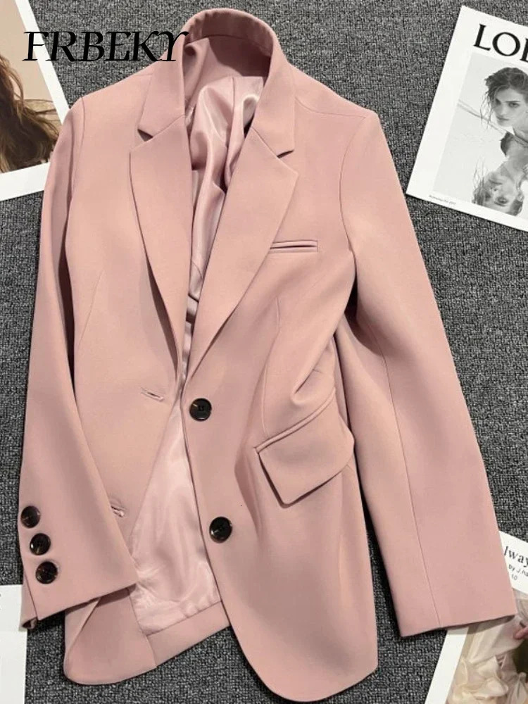 Elegant Womens Jackets Autumn Winter Solid Color Blazer Fashion Leisure Temperament Ladies Jacket Woman Streetwear 250625