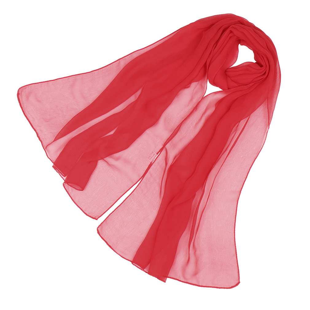 K1281 Spring and summer style solid color scarf drape soft georgette long chiffon scarf female body performance scarf