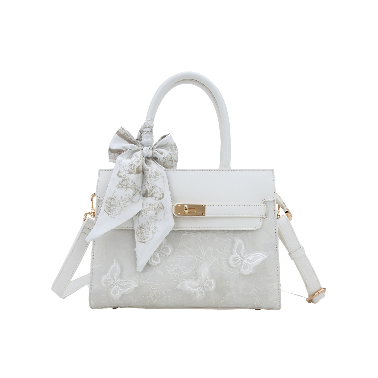 Designer Bag Nylon Drawstring Bag Crossbody Bag Formal Magnetic Snap Clasp Embroidery Solid Color White Large Designer Women S Bags