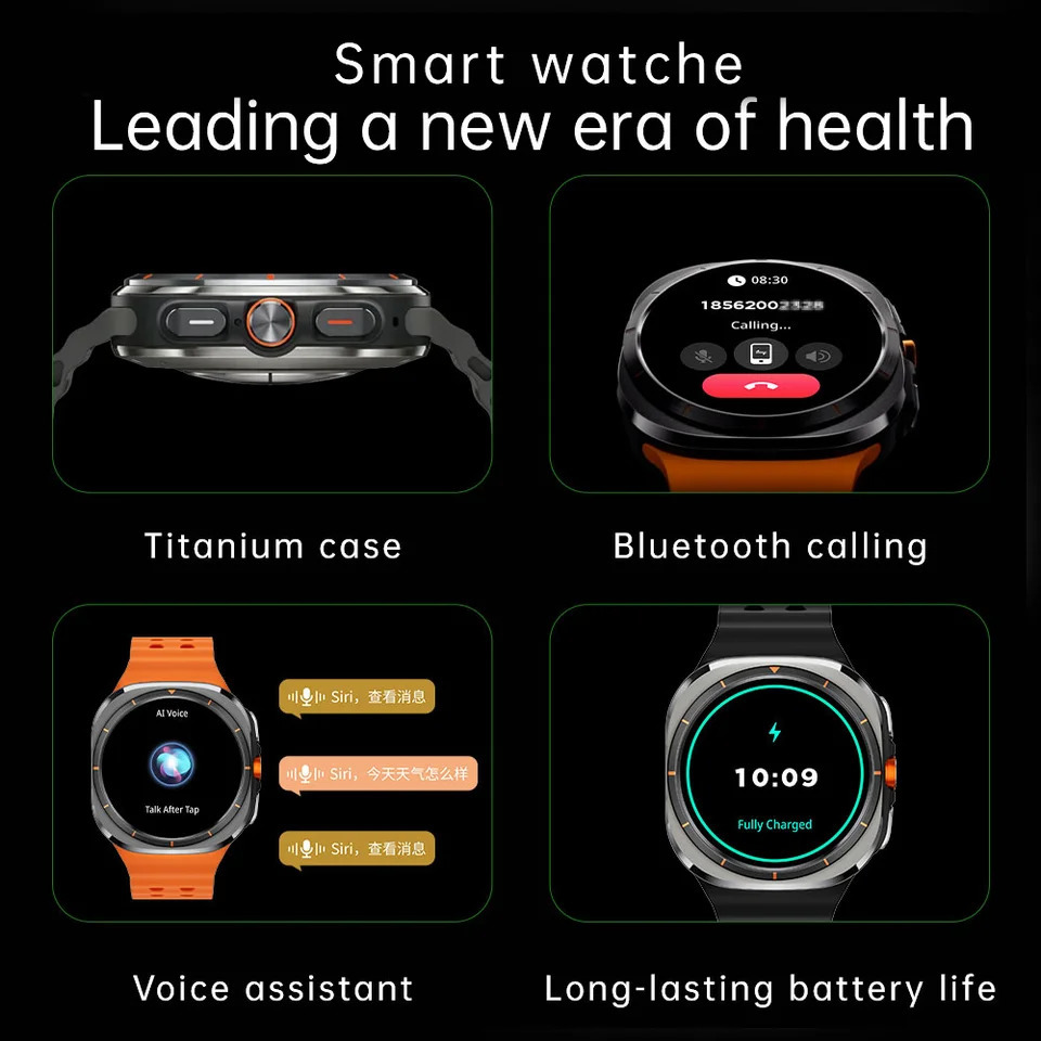 Korean Galaxy Watch Ultra 7 Smart 500mAh GPS Track IP68 AMOLED 53 BT Call Sports Smartwatch for iOS Android 250707