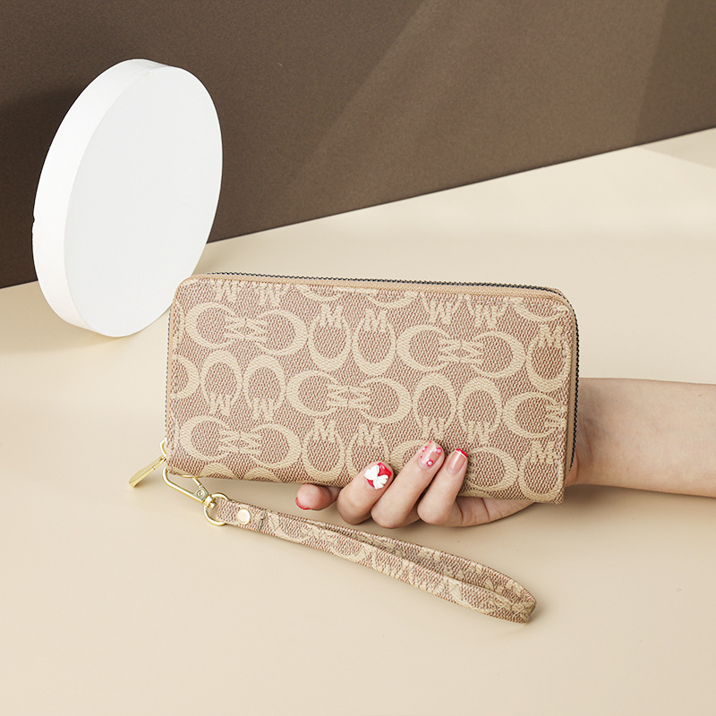 Designer Long Wallet 2025 New Korean Style Zipper Clutch Multi-Card Slot Large Capacity Printed Phone Women's Light Luxury Bag