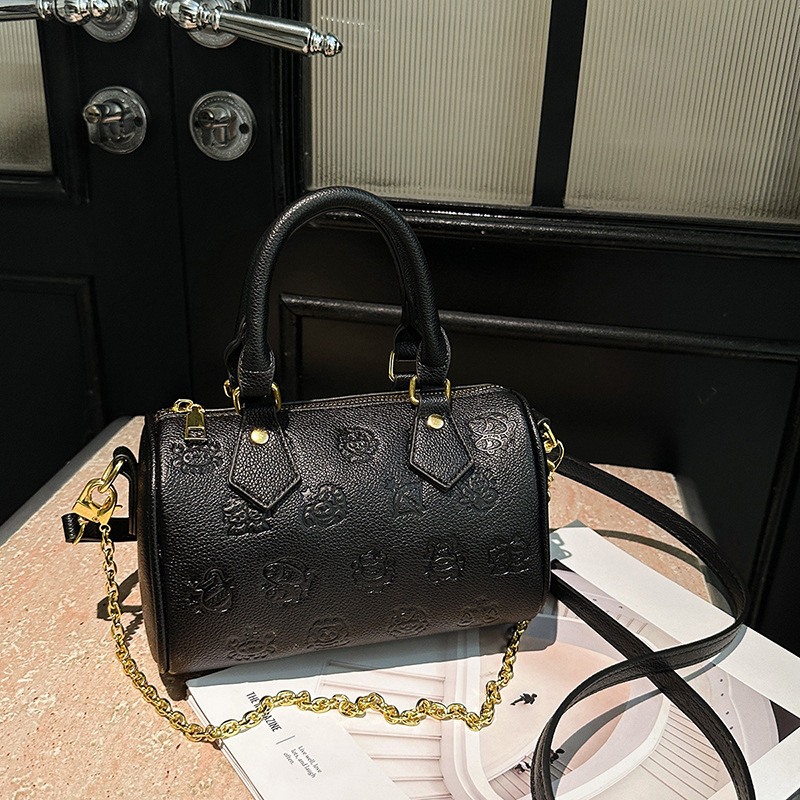 Designer High-End Feel for Women 2025 New Korean Version Cartoon Print Boston Commuter Phone Shoulder Crossbody Light Luxury Women's Bag