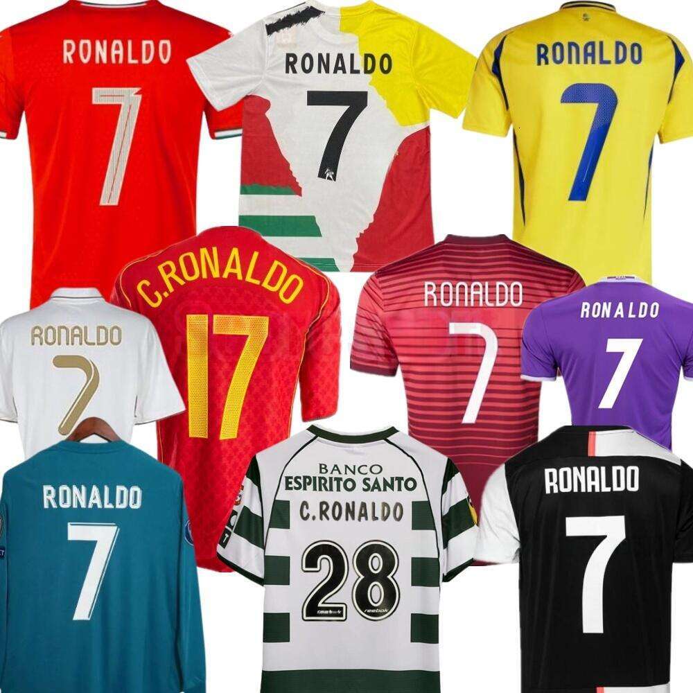 Portugal RONALDO Soccer Jerseys 25 26 04 06 12 14 Vintage Shirts 2008 09 Classic Football Retro Jersey Purple Long sleeve Retrio Kit 15 16 17 18 3XL