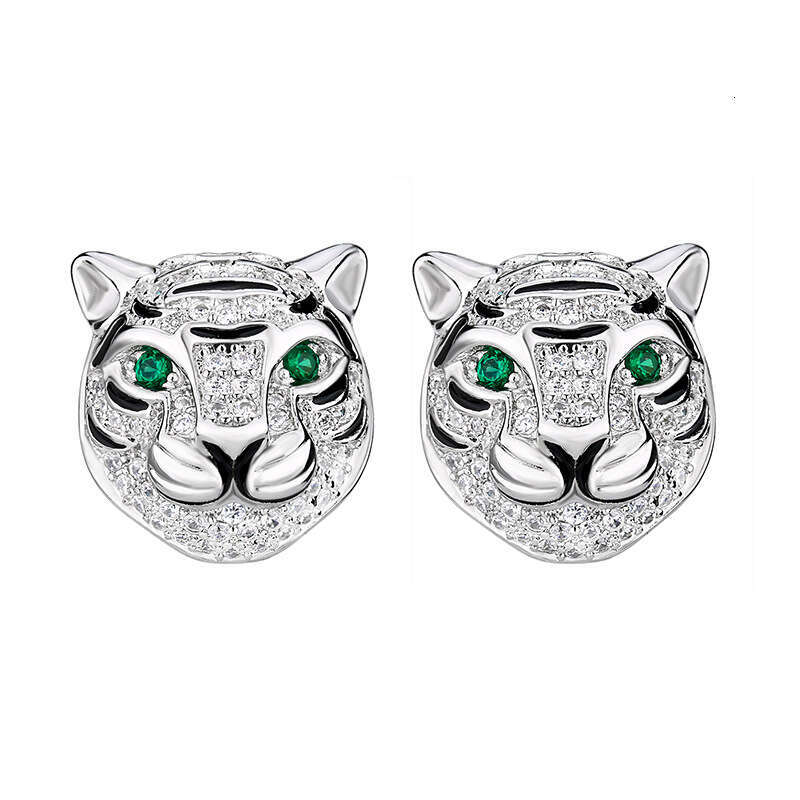 Autumn Winter New Jewelry Style Leopard Full Dia S Sier Needle Personality Fashion Versatile Earrings For Women C06