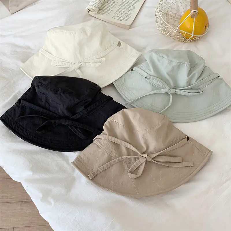 Summer Fisherman Cap for Women Korean Large-Brimmed Bucket Hat Outdoor Beach Travel Sunshade Panama Hats Y250707