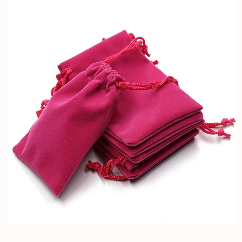 Soft Velvet Pouches Drawstrings for Jewelry Gift Packaging Pack of 100 Pouch Bags for party wedding Supplies Black 250702