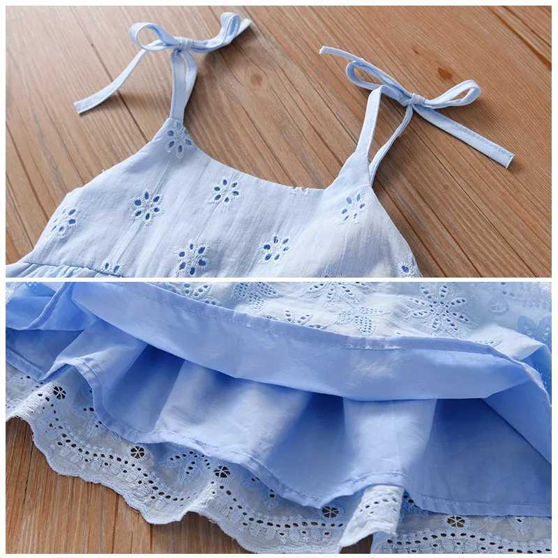 Girls Casual Dresses Lace Embroidered Halter Dress Party Dress for Kids Girl Kids Dresses Wedding Princess Dress R250707