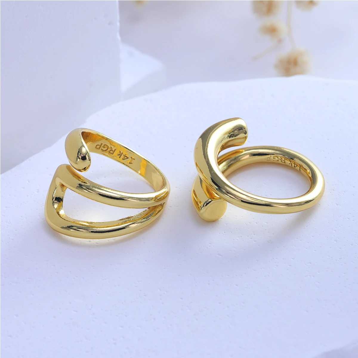 VENTFILLE 925 Sterling Silver 14K Gold Geometry Ring for Women Girl Minimalism High Quality Punk Classic Jewelry Gift Dropship XJ250707