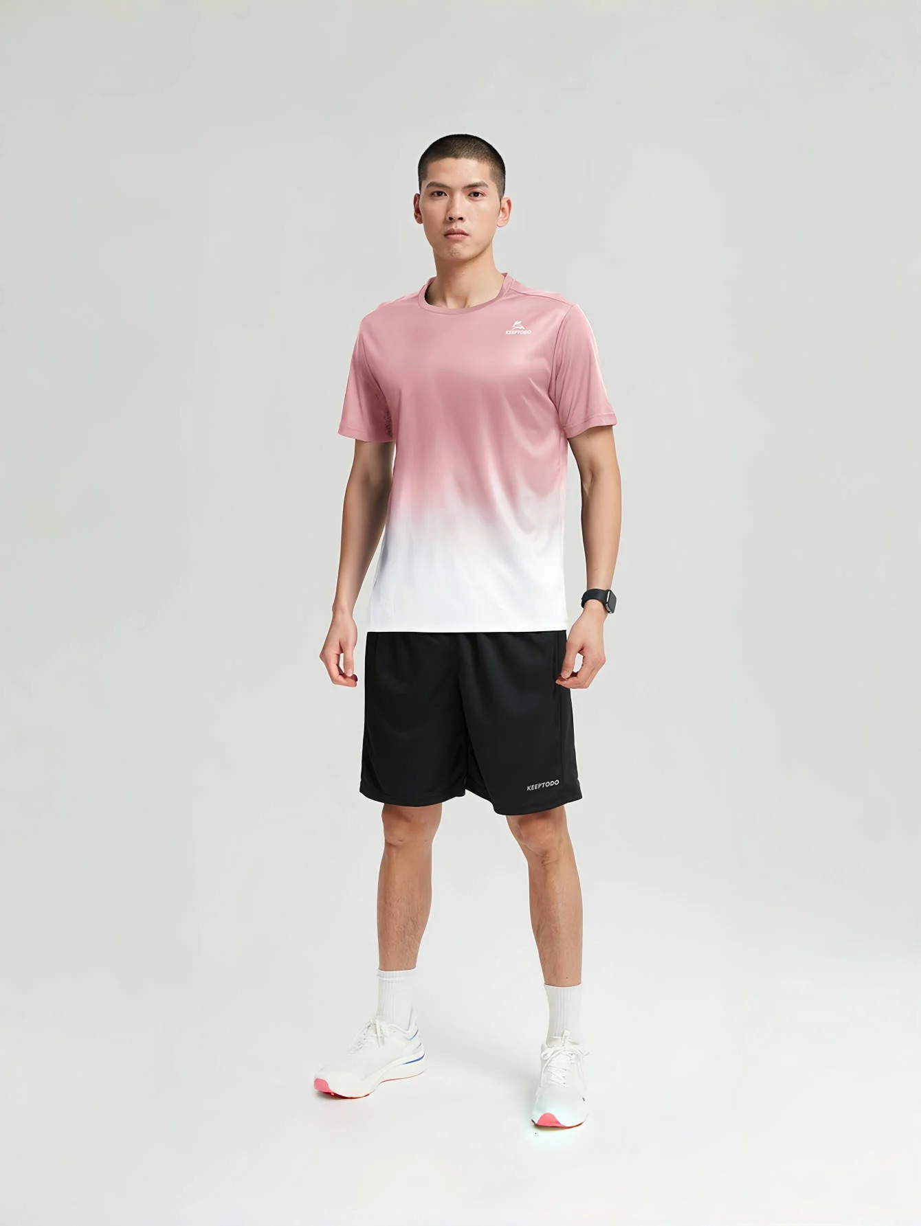 Sports Suit Mens Running Fitness Summer Ice Silk Quick Dry Clothes Cycling Training Wear Thin Breathable Loose T-Shirt Shorts 250707