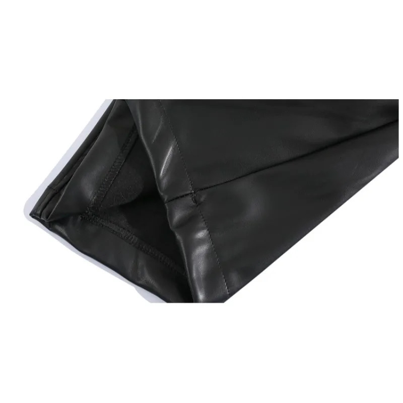 Chic Leather Pants High Street Trendy Drawstring Elastic Waist Straight Wide Leg Trousers Summer Hip Hop Trouser Male Clothing 250704