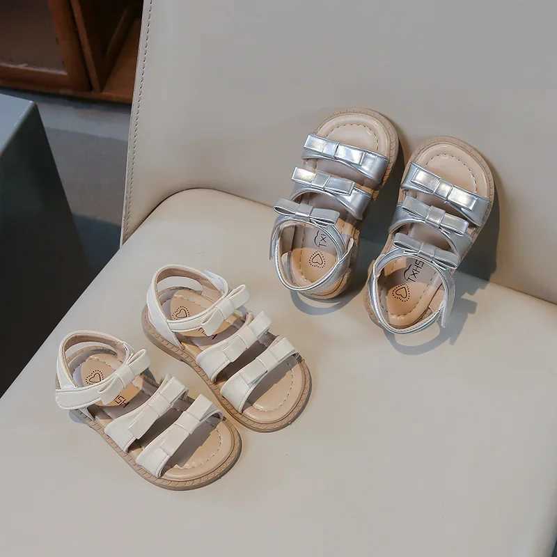 2025 Summer New Princess Sandals Little Girl Sandal Bowtie Chic Sweet Kids Fashion Open-toe Versatile Children Flat Sandals R250707