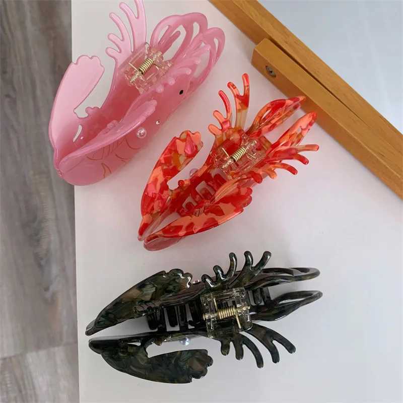 New Design Crayfish Acetic Acid Hair Grab Clip Trendy Personality Shark Clips Cute Lobster Hair Claws Hair Accessories For Women Z250707