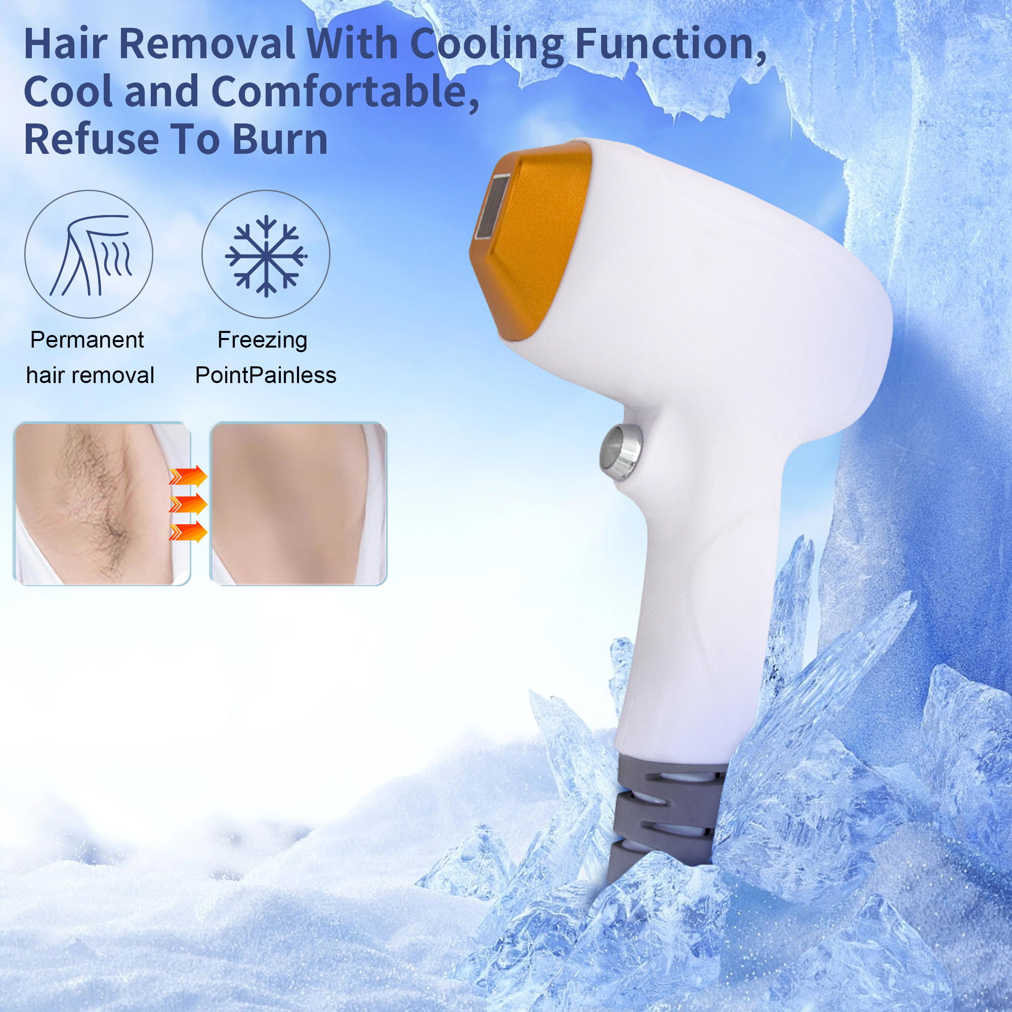 Ice Platinum Diode Laser Hair Removal Machine 755 808 1064 NM Painless ice Point Hair Removal