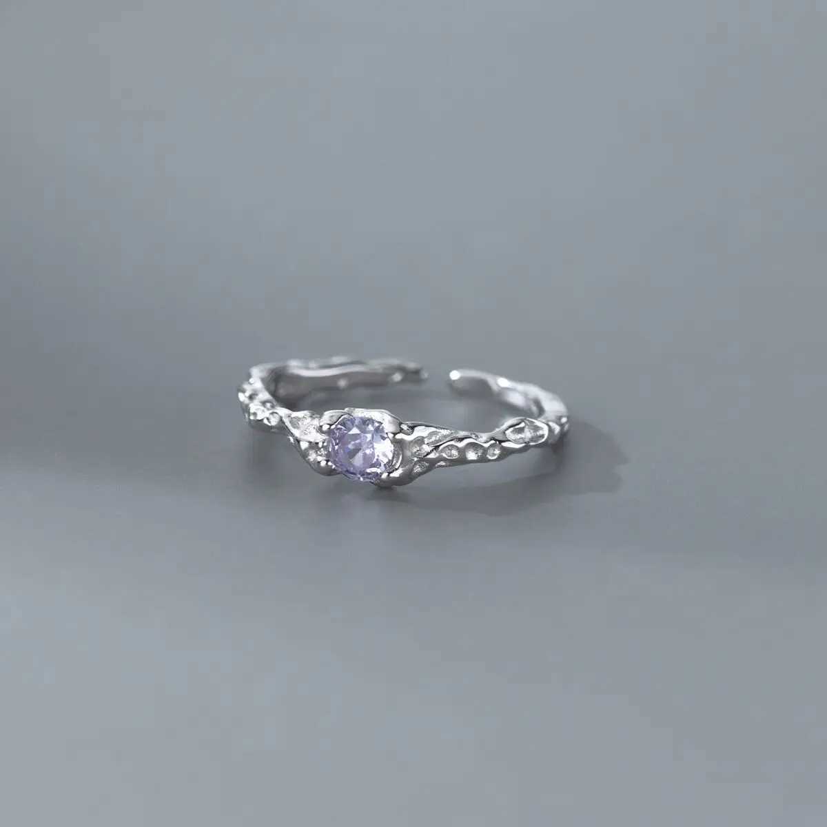100% Solid 925 Sterling Silver Zircon Bump Rings For Women Simple Trendy Retro Rings Party Gifts Accessories XJ250707