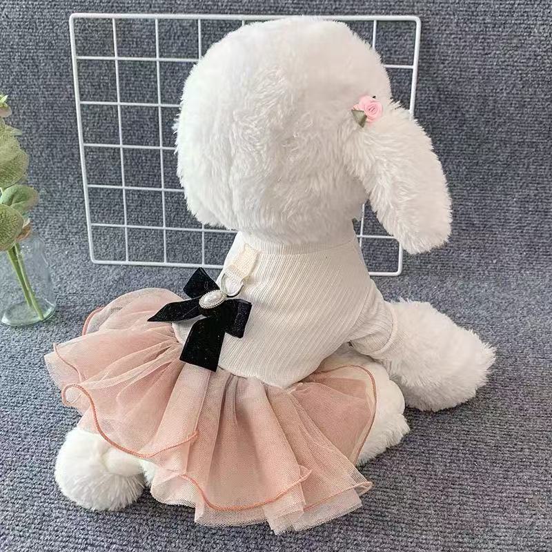T659 dog clothes pet cat cat wedding dress teddy Pomeranian dress princess Bichon puppy skirt traction
