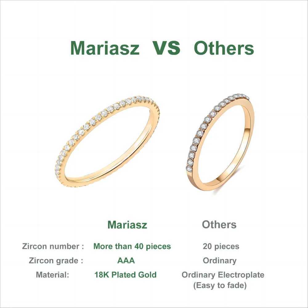 1/3PCS Thin Dainty Stackable Ring Minimalist Full Eternity Band Cubic Zirconia Rose Gold Color Plated Pave Rings for Women XJ250707