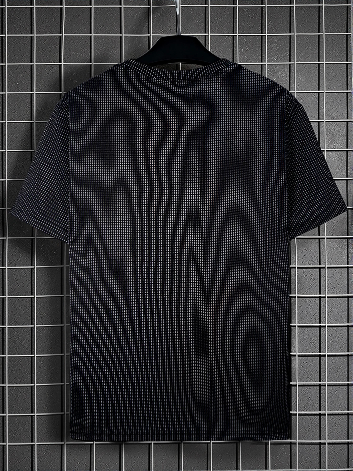 Summer Waffle Casual Sports Comfortable Breathable Grid Round Neck Short Sleeved T-shirt for Mens Short Sleeved Top Male 250708