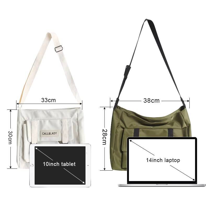 Nylon Simple Handbags Messenger Bag Youth Student Waterproof Canvas School Solid Color Crossbody Bags for Women Bolsos Sac ddmynov