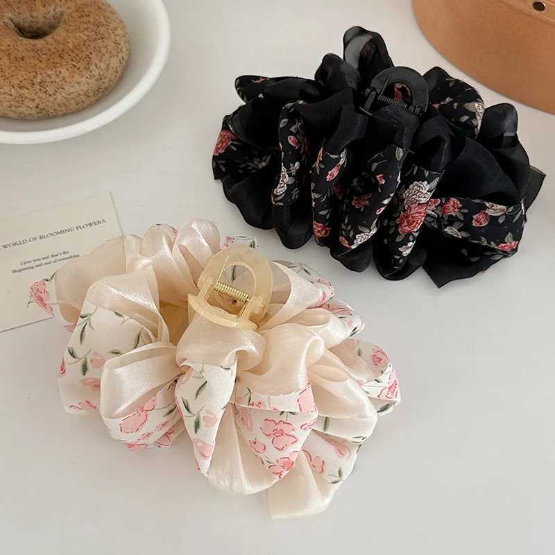 1pc Gentle Floral Multi-Layer Ruffled Hair Clip Fluffy High-End Versatile Hairpin for Women Back of the Head Hair Accessory Y250707