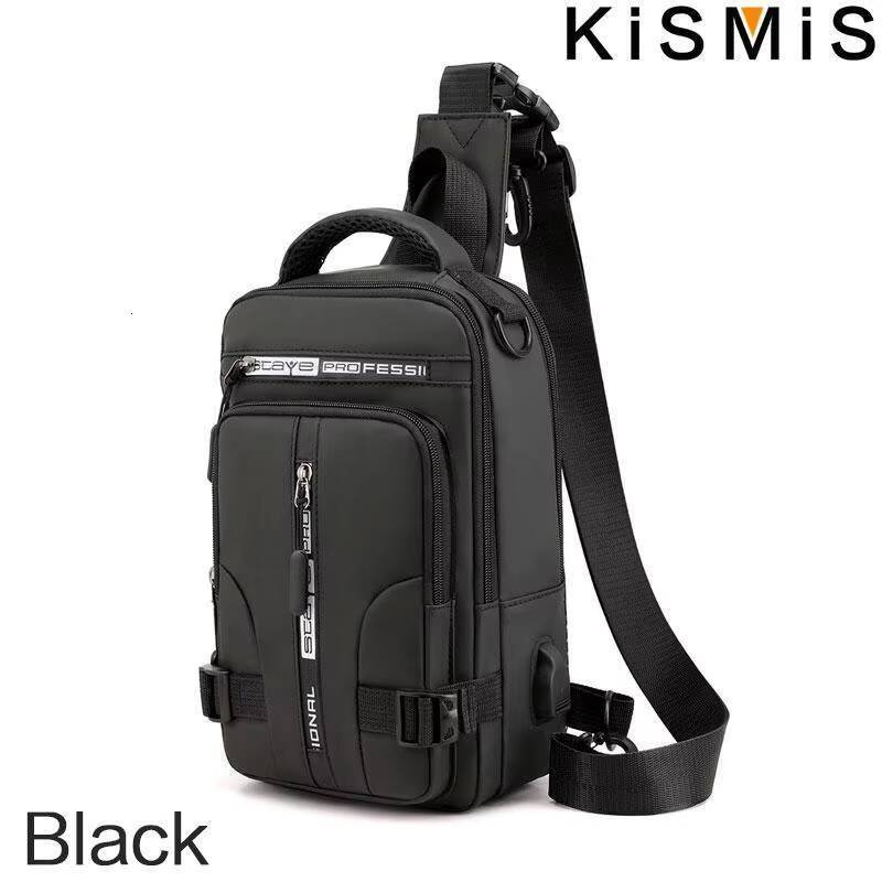 KISMIS Mens Multifunction Messenger Bag Shoulder Cloth Chest Bags Crossbody Casual Man USB Charging Handbag ddmynov