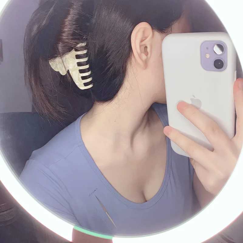 2023 New INS Korean Accetate Print Acrylic Hairpins Hair Clip Crab Hair Claws Clamp For Women Hair Accessories Headdress Y250707