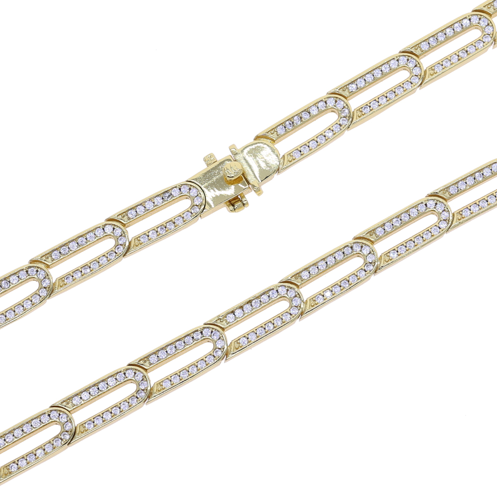 sdzstone 2025 New Hollow Square Geometric Paper Clip Bracelet Paved Bling Cubic Zirconia For Women Girl Fashion Jewelry