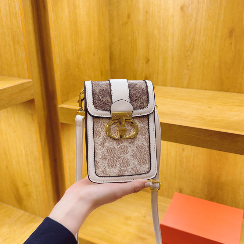 Designer Phone for Women Trendy Printed Crossbody Color-Block Shoulder Vertical Small Square Mini Light Luxury Women's Bag