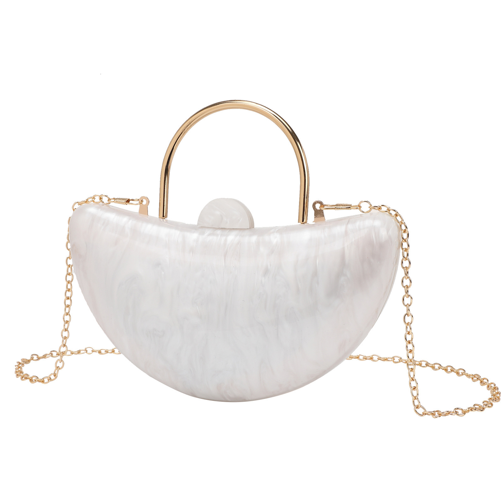 Cross border new evening gown crescent shaped good trend luck bag acrylic trend wealth bag designer bag women s handbag crossbody bag