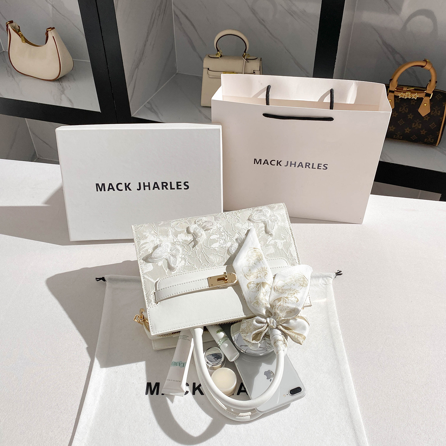 Designer Bag Nylon Drawstring Bag Crossbody Bag Formal Magnetic Snap Clasp Embroidery Solid Color White Large Designer Women S Bags