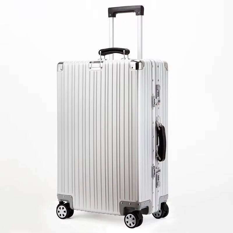 All Aluminum-magnesium Alloy Travel Suitcase High Quality Rolling Lage 20/24/26/29'' Retro Trolley Case Bag Carry-On Boarding