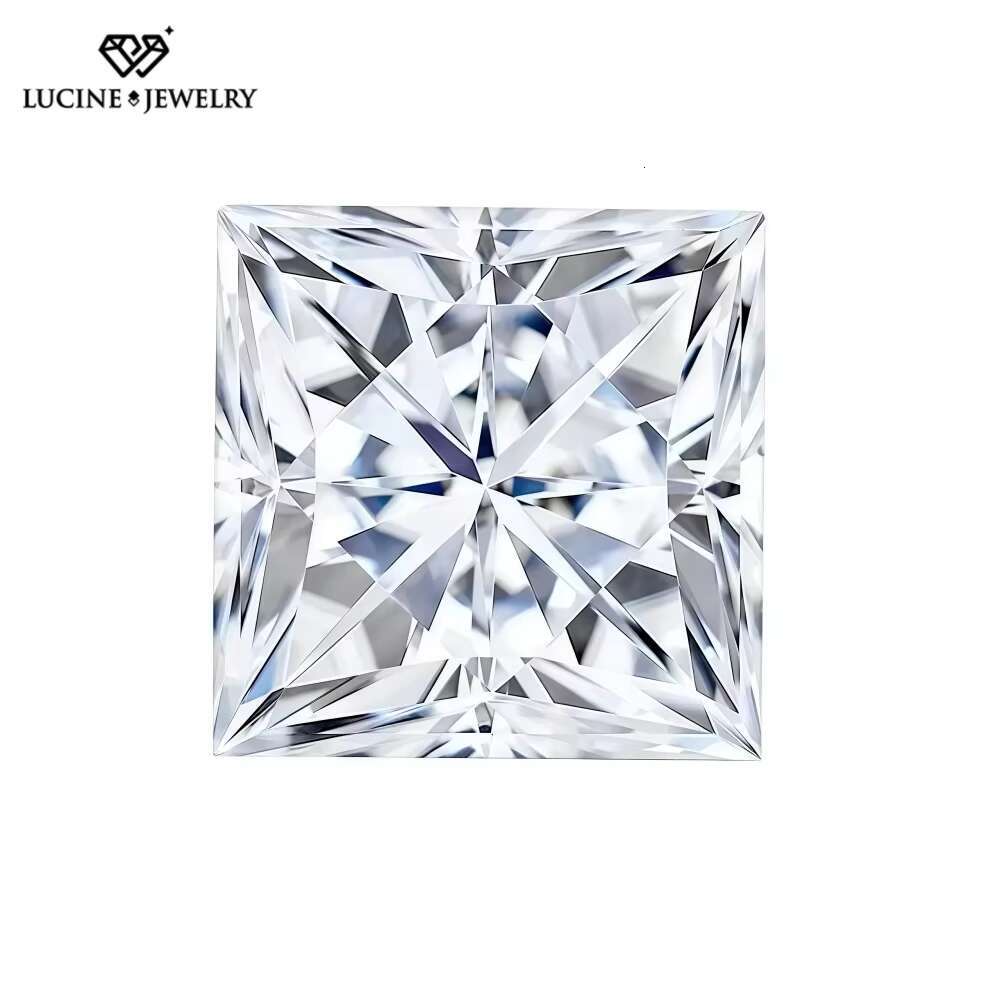 Princess Lab Diamond by Lucine Jewelry Geometric Precision Excellent Polish Princess Lab Diamond