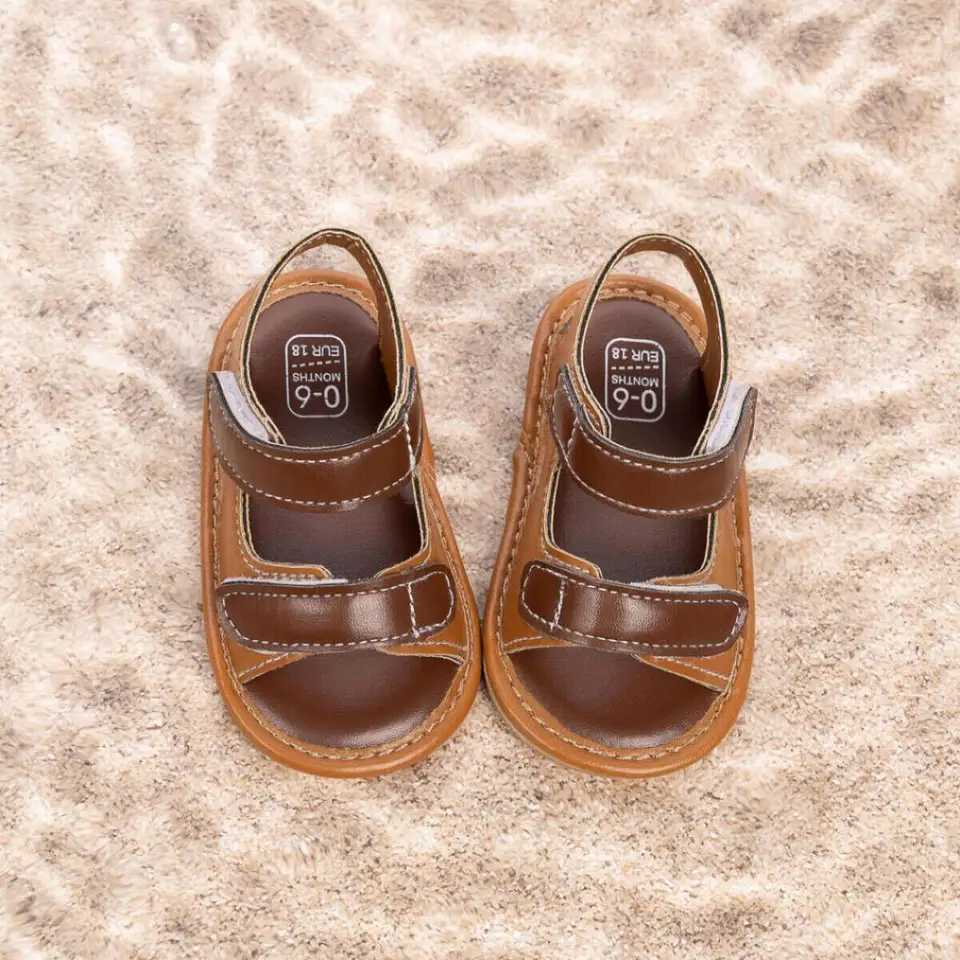 Newborn Baby Shoes Summer Casual Retro Leather Sandals For Boys Lightweight Rubber Soft Anti-Slip Sole Toddler First Walkers R250707