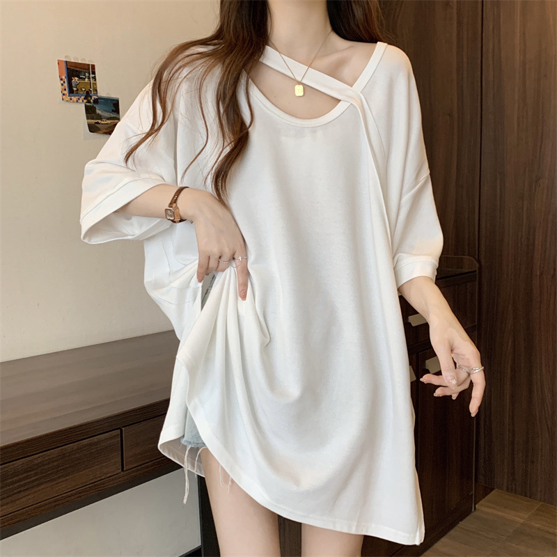 2025 Summer new women's T-shirt new loose fit plus size design sense niche women's top summer new designer T-shirt new designer short sleeve