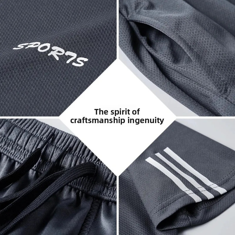 Summer style running sportswear set - fitness quick-drying sport short-sleeved five-pocket shorts sportswear set 250707