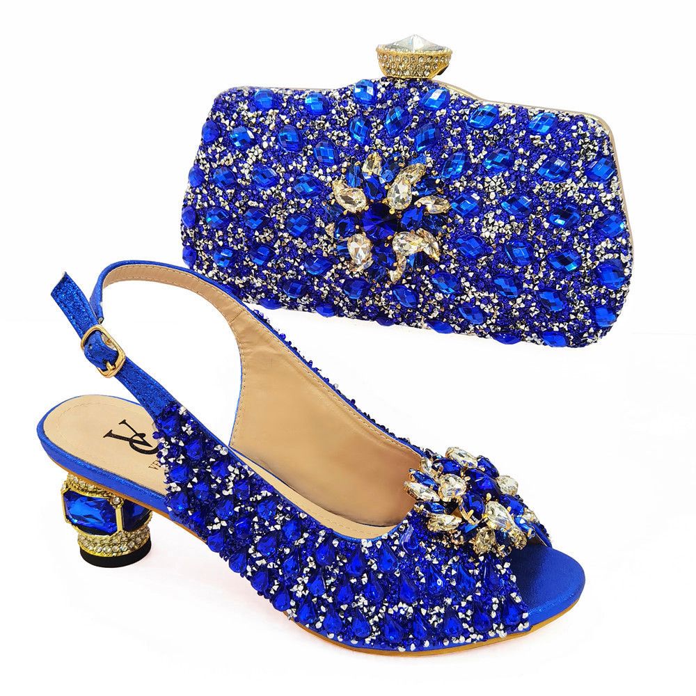 Fashionable African Shoes and Bag Set Italian Women Fuchsia Color Nigerian Shoes with Matching Bags for Royal Wedding Party
