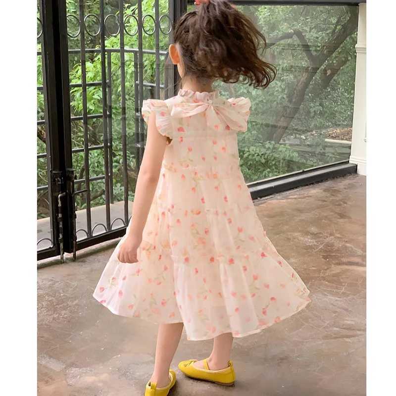 2-8 Years New Summer Princess Girls Dress Full Print Little Flower Lightweight And Comfortable Design Party Dress For Kids R250707