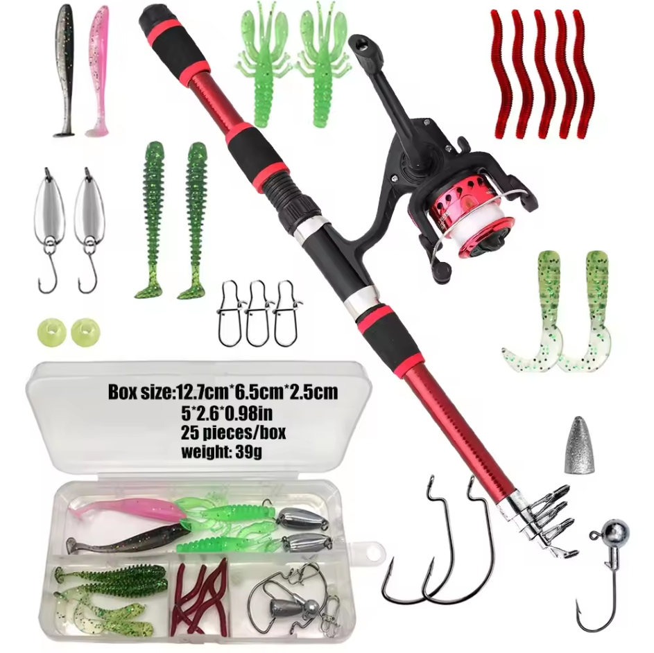Children's Fishing Rod Goods for Fishing Rods Tools Casting Supplies Tackle Tool Material Articles Fish Ajing Stuff Sports QD