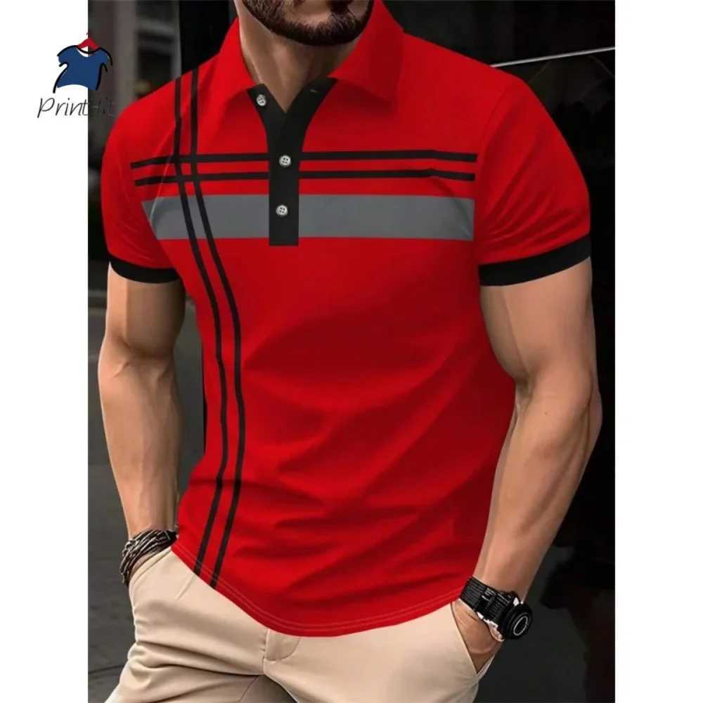 2025 Mens T-shirt Classic Short Sleeve Polo Shirt Summer Top Casual T-shirt Button Lapel Super Large S-3XL Casual Polo Shirt Y250707 Y250707