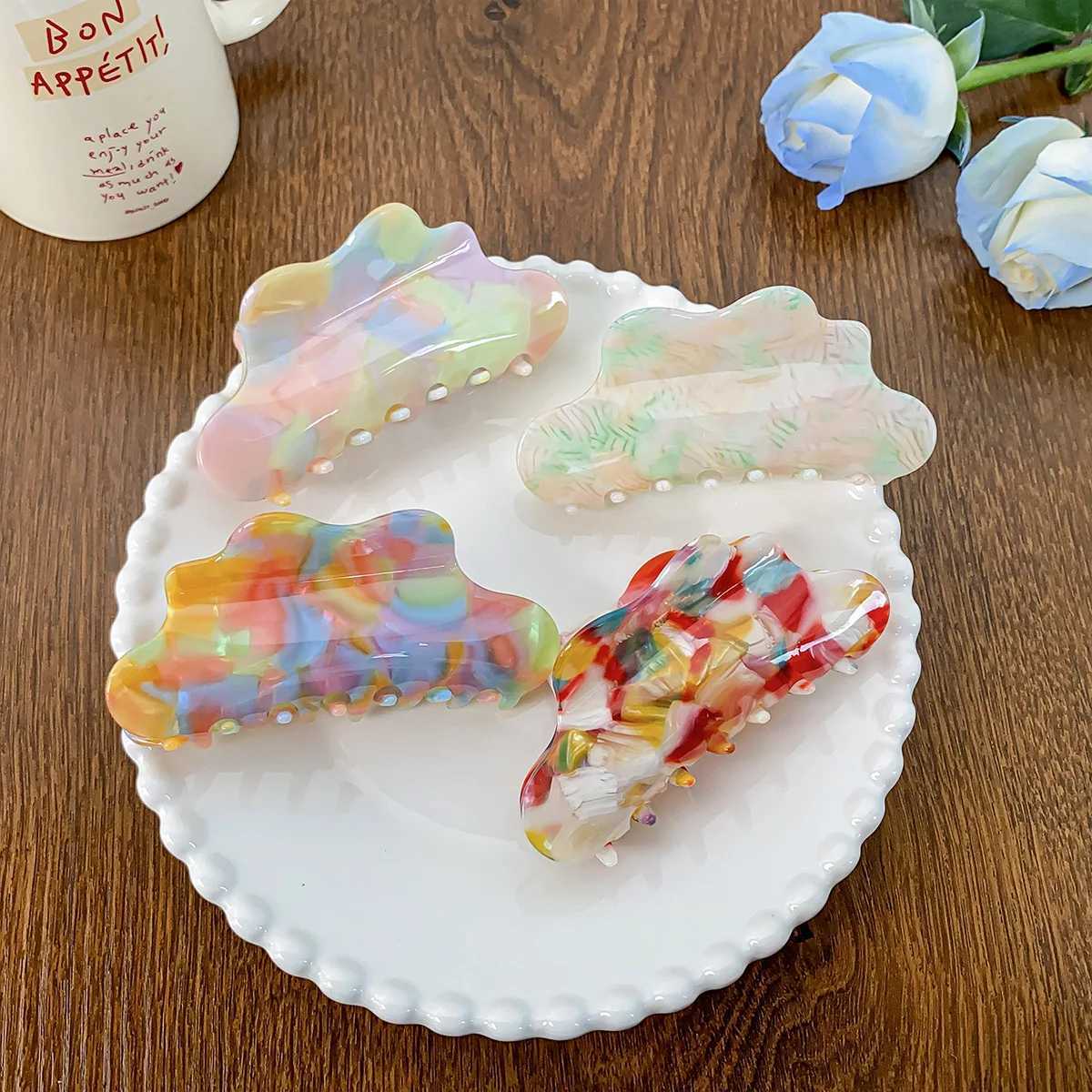 10.5CM Big Size Ladies Hair Claw Cloud Shape Tortoiseshell Leopard Acetate Hair Claws Clip for Women Hairpins Hair Accessories Y250707