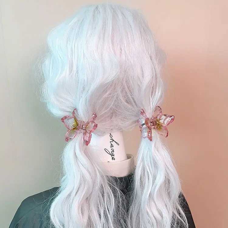 2Pcs/set Korean Acrylic Flower Butterfly Transparent Gradient Hair Claw Clip Climp Hairpin For Girls Barrettes Hair Accessories Z250707