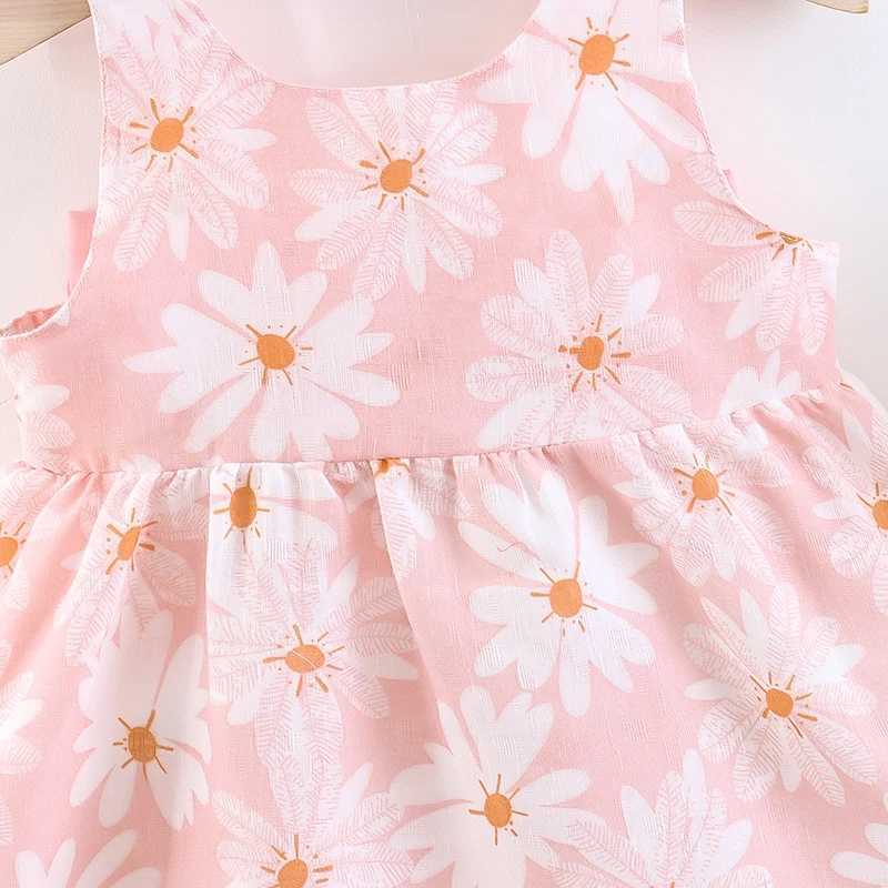 Summer Baby Girl Newborn Strap Dress Little Daisy Bow Baby Princess Dress Girl Childrens Wear Comes With Same Hat R250707