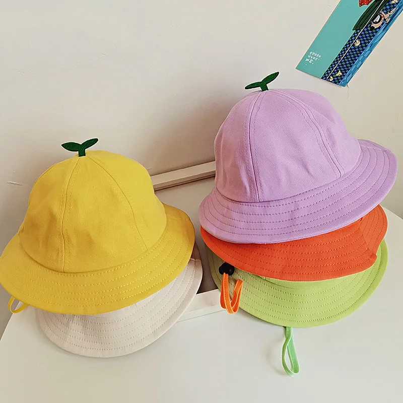 Summer Bucket Hat for Boys and Girls Sprout Cap Grass Outdoor Travel Children Bucket Hat Sunscreen Sun Hat Y250707
