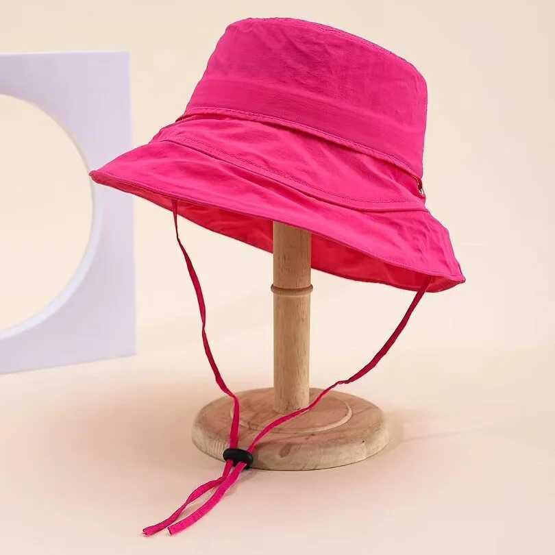2023 Womens Bucket Hat Spring Summer Windproof Sunshade Fisherman Cap Female Sunscreen Sun Hat Cloth Foldable Sunhat New Y250707