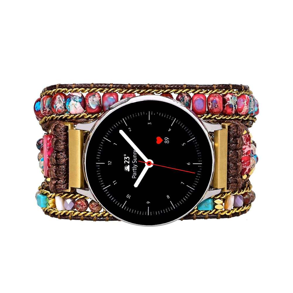 Creative Handmade Smart Red Imperial Stone Samsung Bohemian Jasper Bracelet Watch Strap