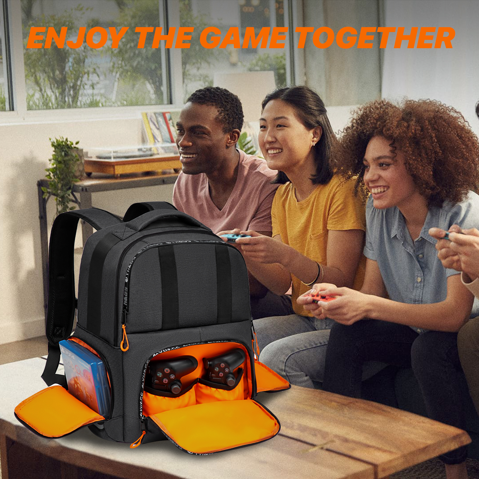 Carry Backpack Compatible with Xbox Series X/S Console, Travel Carrying Case with Multiple Storage Pockets for Xbox Controllers